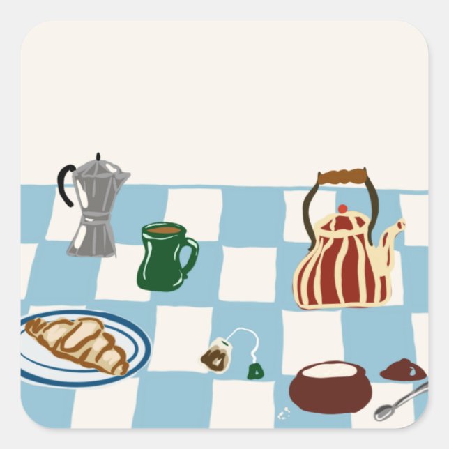 Pegatina Cuadrada café (Anverso)