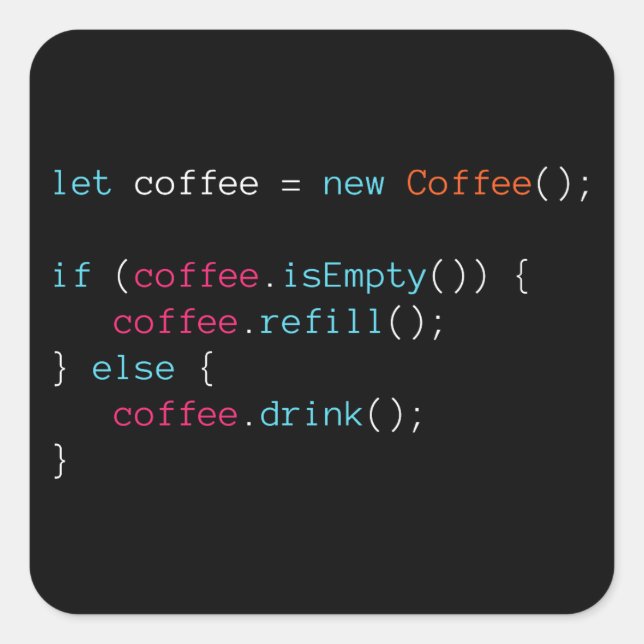 Pegatina Cuadrada Café (Anverso)