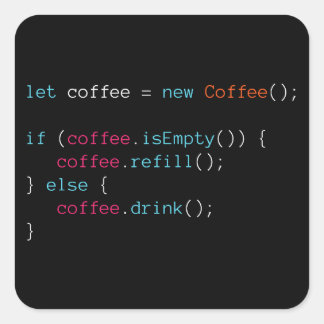 Pegatina Cuadrada Café