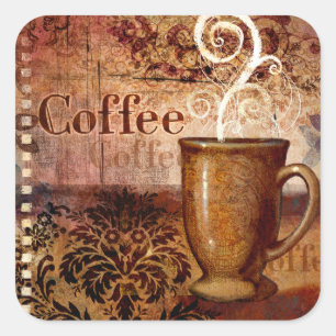 Pegatina Cuadrada Café