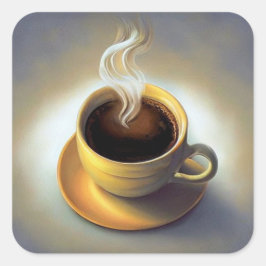 Pegatina Cuadrada Café