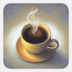 Pegatina Cuadrada Café