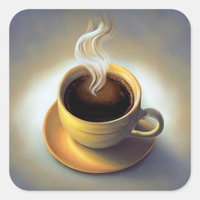 Pegatina Cuadrada Café (Anverso)