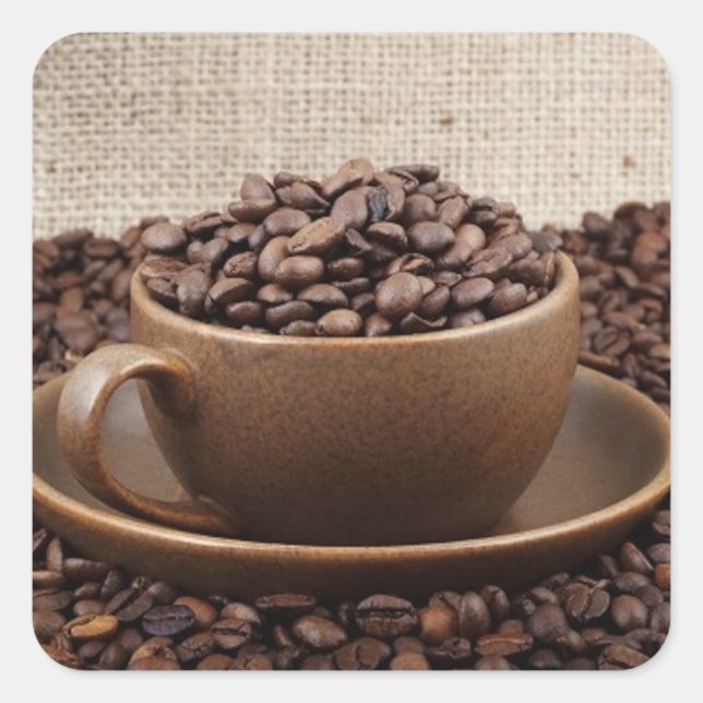 Pegatina Cuadrada Café asombroso (Anverso)