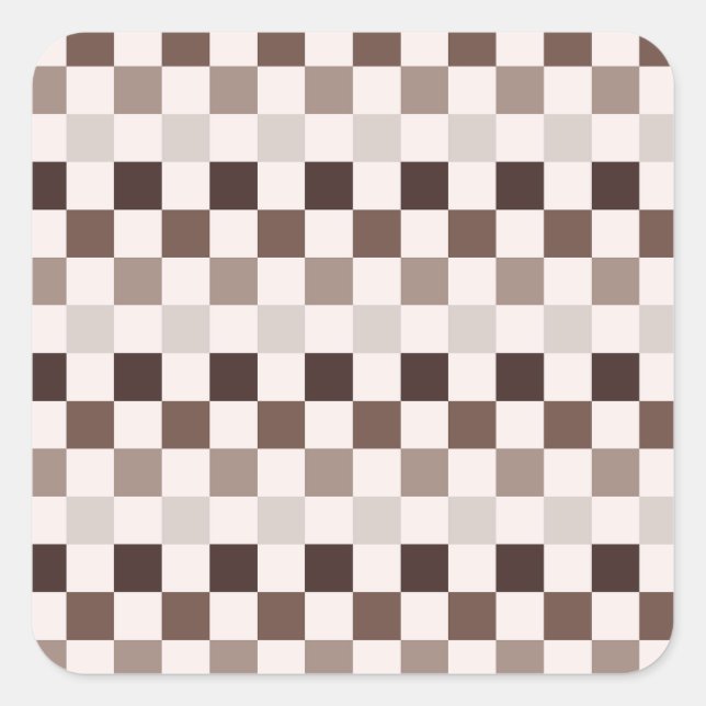 Pegatina Cuadrada Cafe Au Lait checkerboard pattern (Anverso)