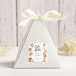 Pegatina Cuadrada Cafe Bebe Baby Is Brewing Coffee Brown Baby Shower