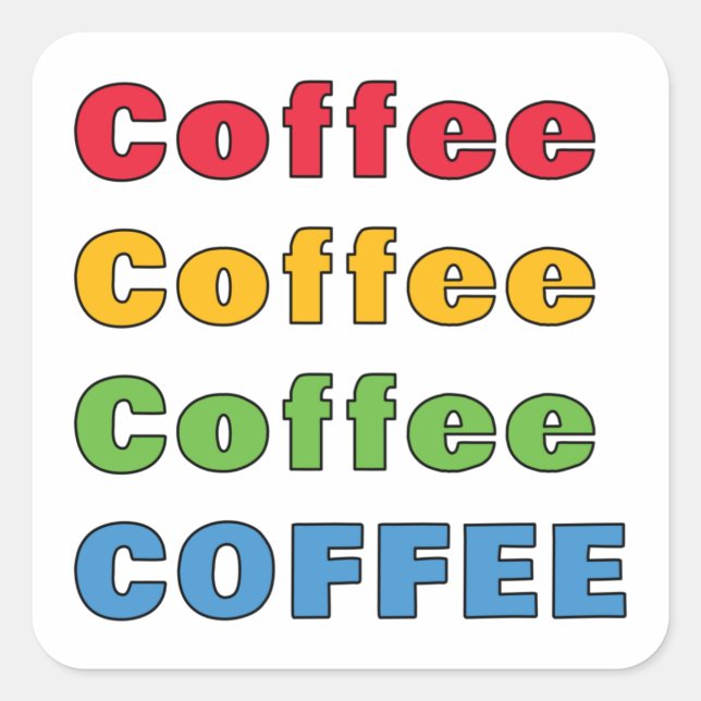 Pegatina Cuadrada Café café Café (Anverso)