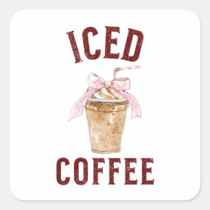 Pegatina Cuadrada Café con Hielo