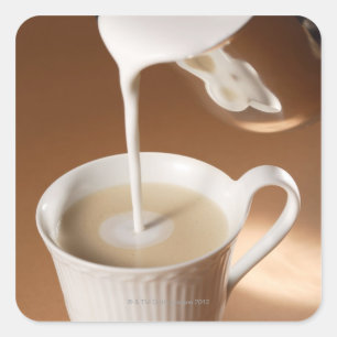 Pegatina Cuadrada Café con leche vertida