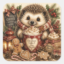 Café de Navidad Erizo Acogedor Fiesta