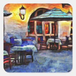 Pegatina Cuadrada Cafe de San Antonio