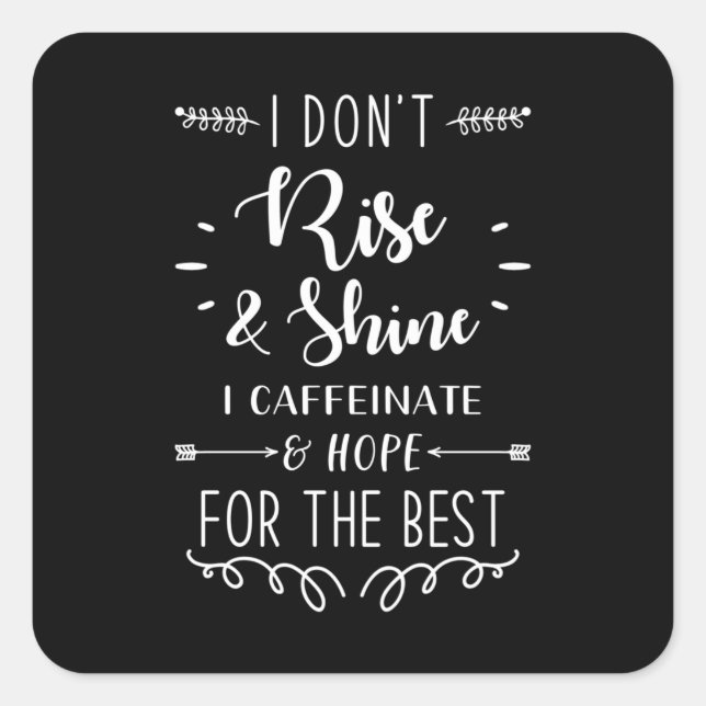 Pegatina Cuadrada Café Divertido (Anverso)