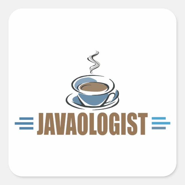Pegatina Cuadrada Café Divertido (Anverso)