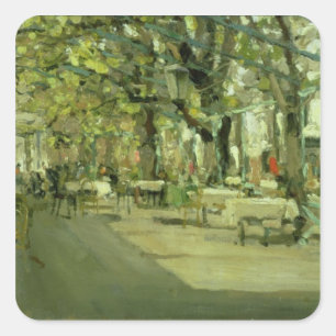 Pegatina Cuadrada Café en Yalta, 1905