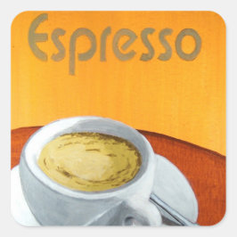 Pegatina Cuadrada Café Espresso Vintage
