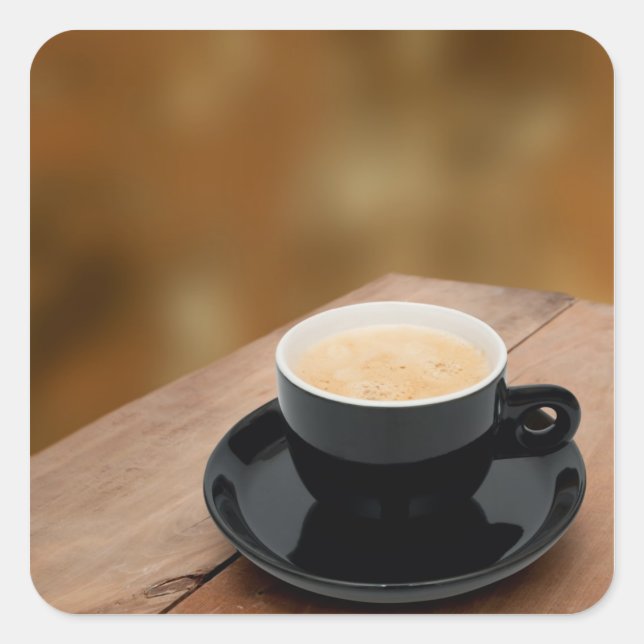 Pegatina Cuadrada café expreso (Anverso)