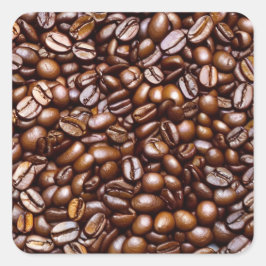 Pegatina Cuadrada Café frijol