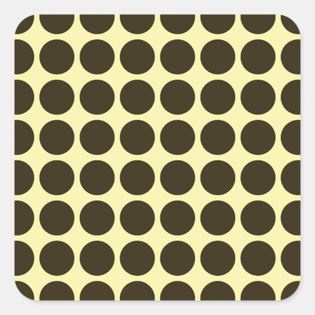 Pegatina Cuadrada Café Mocha Cream Neutral Dots (Anverso)