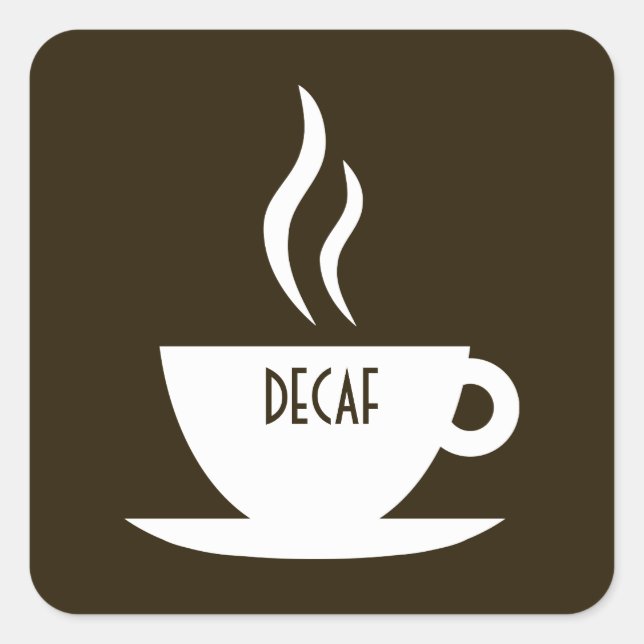 Pegatina Cuadrada café mod : decaf (Anverso)
