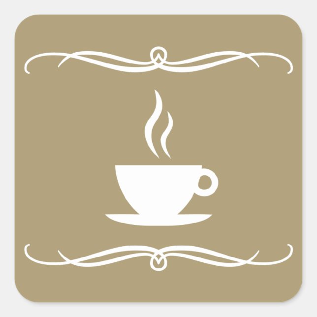 Pegatina Cuadrada café moho (Anverso)