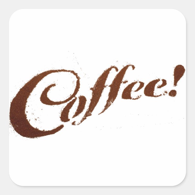 Pegatina Cuadrada Café por motivos de café - Pegatinas de plaza (Anverso)