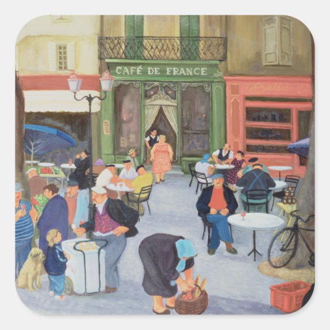 Pegatina Cuadrada Cafe Provence (Anverso)