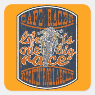 Pegatina Cuadrada Cafe racer