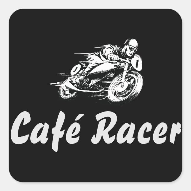 Pegatina Cuadrada Café Racer (Anverso)