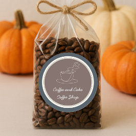 Pegatina Cuadrada Café y cafetería