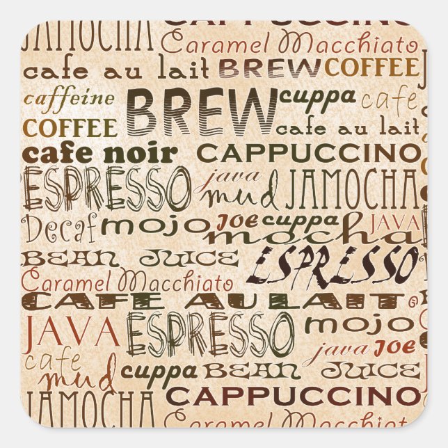 Pegatina Cuadrada Café Y Crema (Anverso)