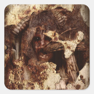 Pegatina Cuadrada Caída atrapada dentro