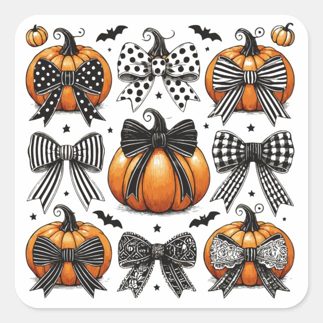 Pegatina Cuadrada Caída de la Calabaza (Anverso)