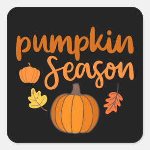 Pegatina Cuadrada Caída de la temporada de calabazas