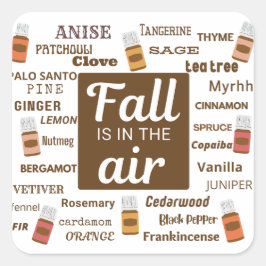 Pegatina Cuadrada Caída En El Otoño Del Aire Esencial