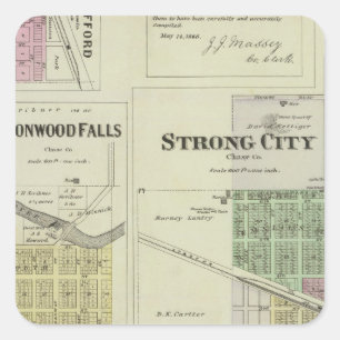 Pegatina Cuadrada Caídas del Cottonwood, ciudad fuerte, Safford,