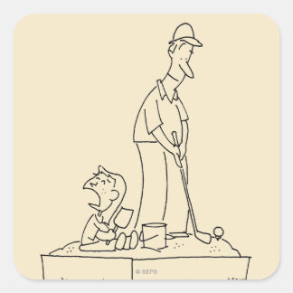 Pegatina Cuadrada Caja de arena