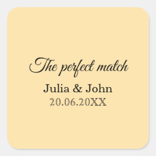 Pegatina Cuadrada Caja de cerillas para boda Perfect Match – Edición