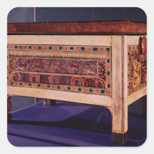 Pegatina Cuadrada Caja de la tumba de Tutankhamun