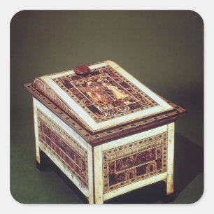 Pegatina Cuadrada Caja, de la tumba de Tutankhamun