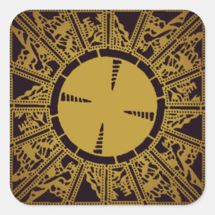 Pegatina Cuadrada Caja de Lemarchand: Configuración del lamento; Hel