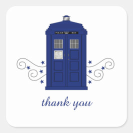 Pegatina Cuadrada Caja de policía Gracias Pegatinas v3