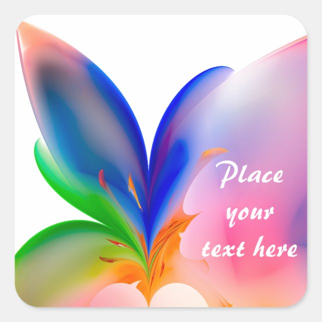 Pegatina Cuadrada Caja de regalo de Big Bow (Anverso)