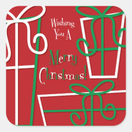 Pegatina Cuadrada Caja de regalo divertida