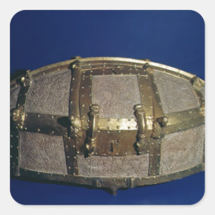 Pegatina Cuadrada Caja de Viking para el oro