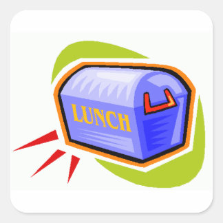 Pegatina Cuadrada Caja del almuerzo
