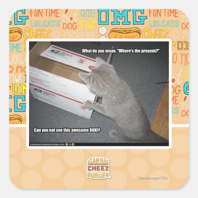 Pegatina Cuadrada Caja impactante (Anverso)