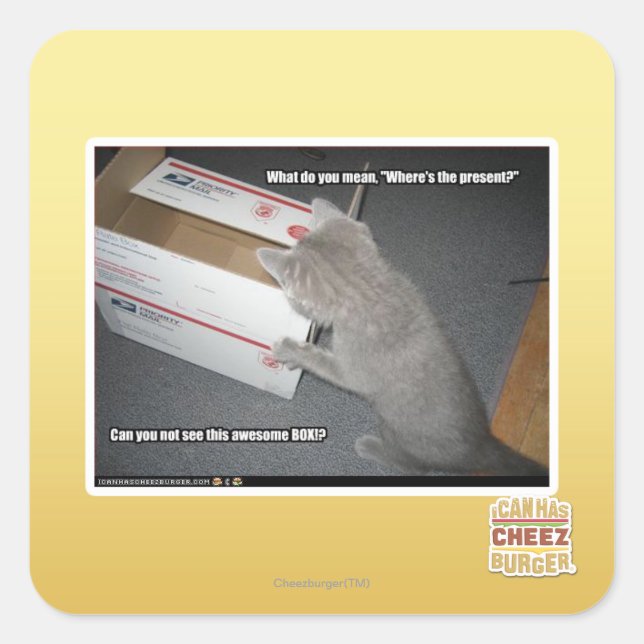 Pegatina Cuadrada Caja impactante (Anverso)