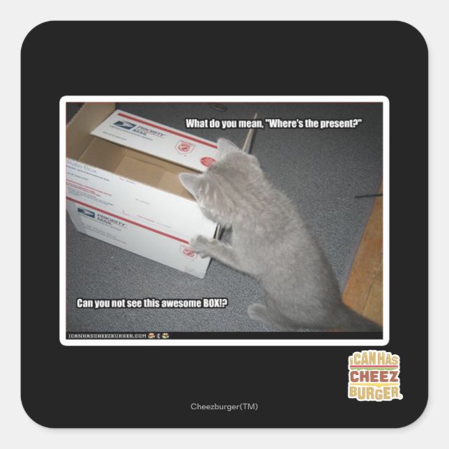 Pegatina Cuadrada Caja impactante (Anverso)