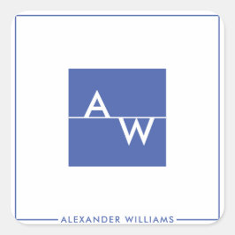 Pegatina Cuadrada Caja monogramada formal