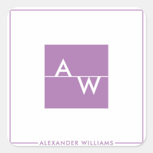 Pegatina Cuadrada Caja monogramada formal